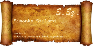 Simonka Szilárd névjegykártya